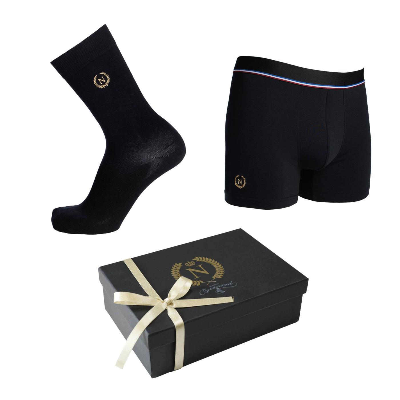 Napoleon box "The Emperor" - black boxers and socks