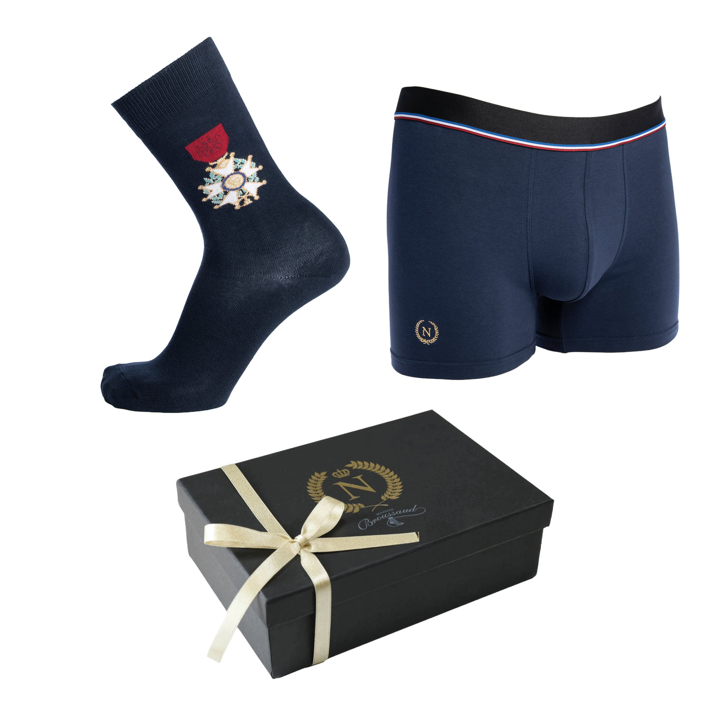 Napoleon "Legion of Honor" box set - navy blue boxers and socks