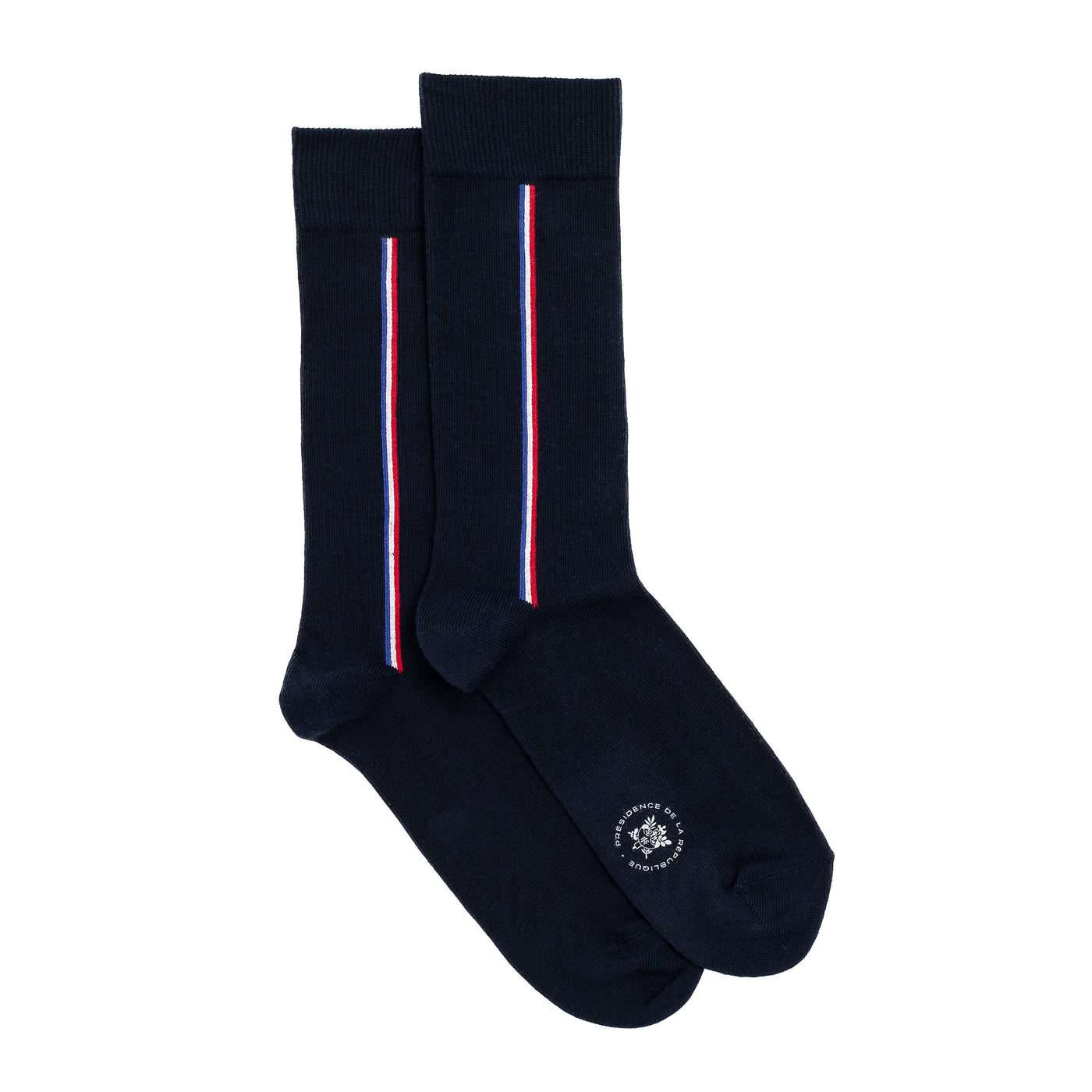 Coffret Elysée x Maison Broussaud baguette cocorico - chaussettes homme - coton marine et rouge