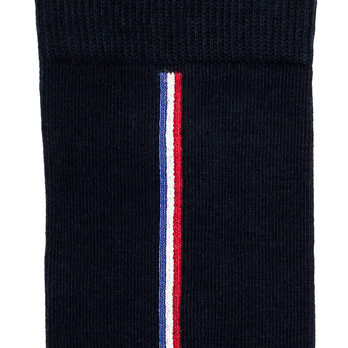 Coffret Elysée x Maison Broussaud baguette cocorico - chaussettes homme - coton marine et rouge