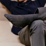 Les côtelées fines - chaussettes homme - coton anthracite