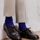 Les fils d'Ecosse - chaussettes homme - coton bleu