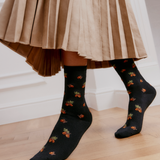 Tassels - women's socks - black wool