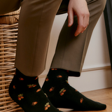 Tassels - men's socks - black wool