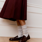 Cable-knit socks - women's socks - gray cotton