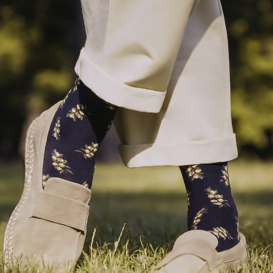 Les Olives - Men's Socks - Navy Cotton