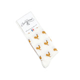 The roosters - men's socks - ecru cotton