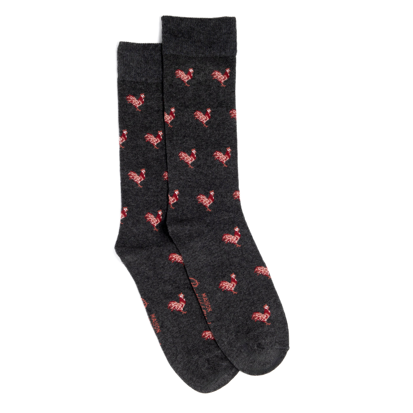 Les coqs - chaussettes homme - coton gris