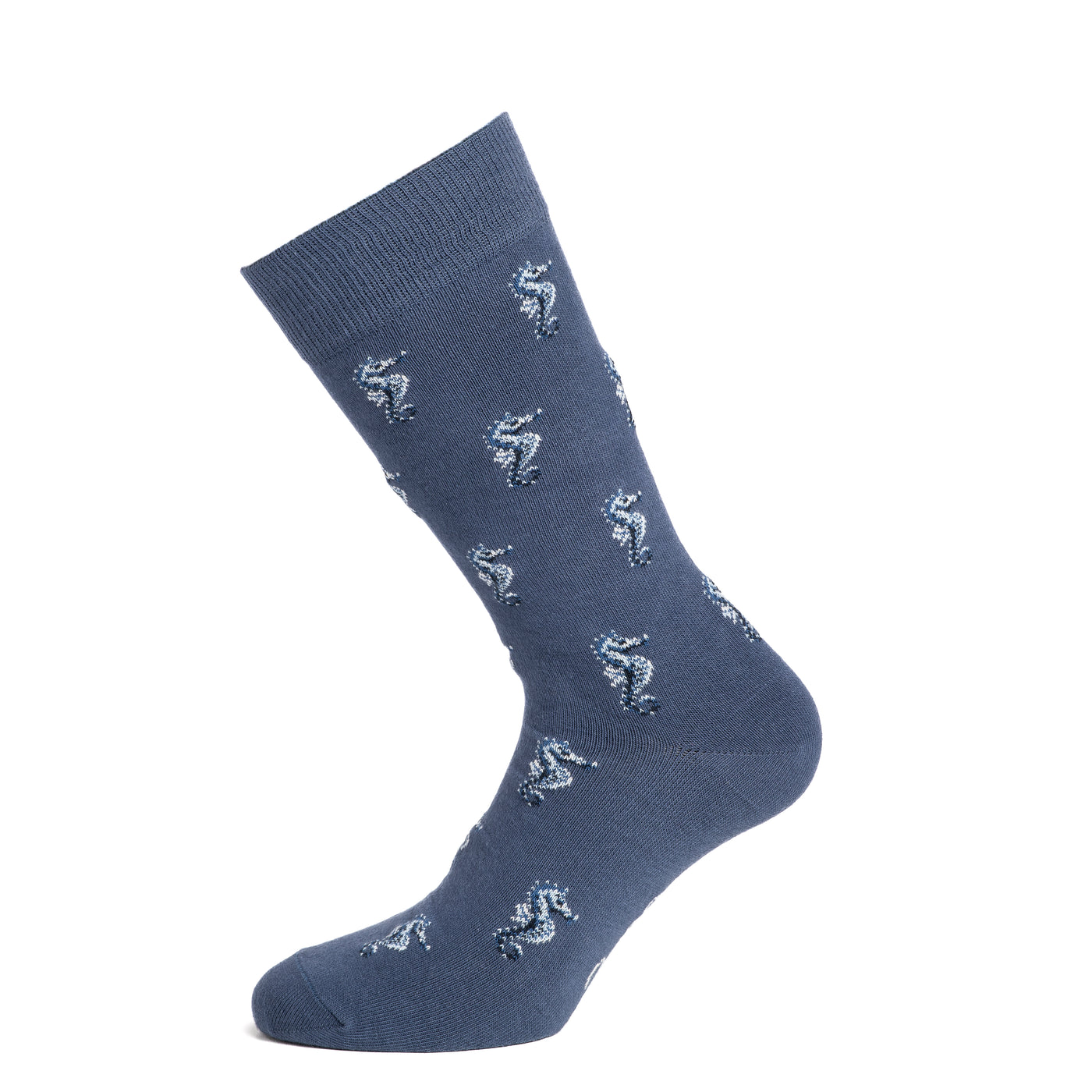 Les hippocampes - chaussettes homme - coton bleu