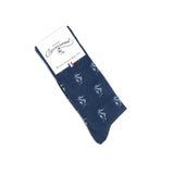 Seahorses - men's socks - blue cotton