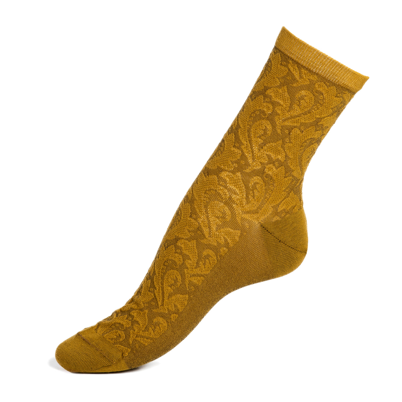 La volute - chaussettes femme - coton moutarde