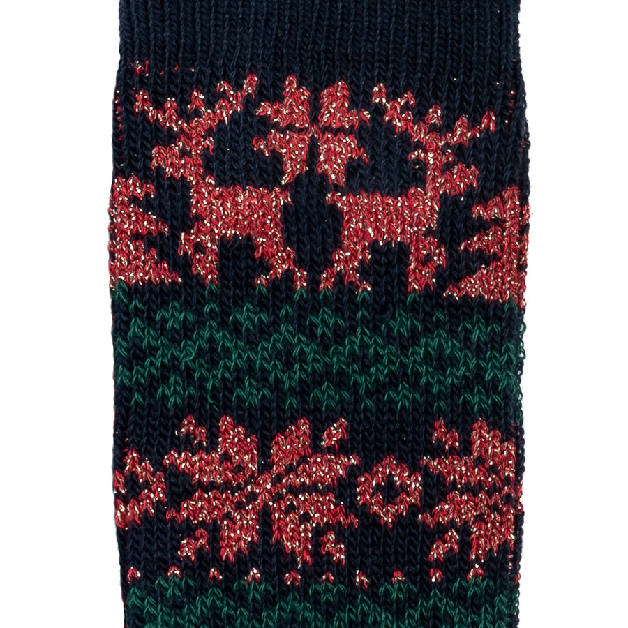 Les Jacquard Noël Marine Vert et Rouge