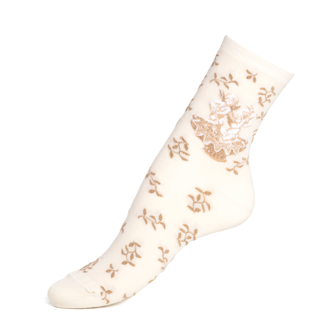 Angels - women's socks - ecru cotton