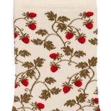 Les fraises - chaussettes femme - coton écru