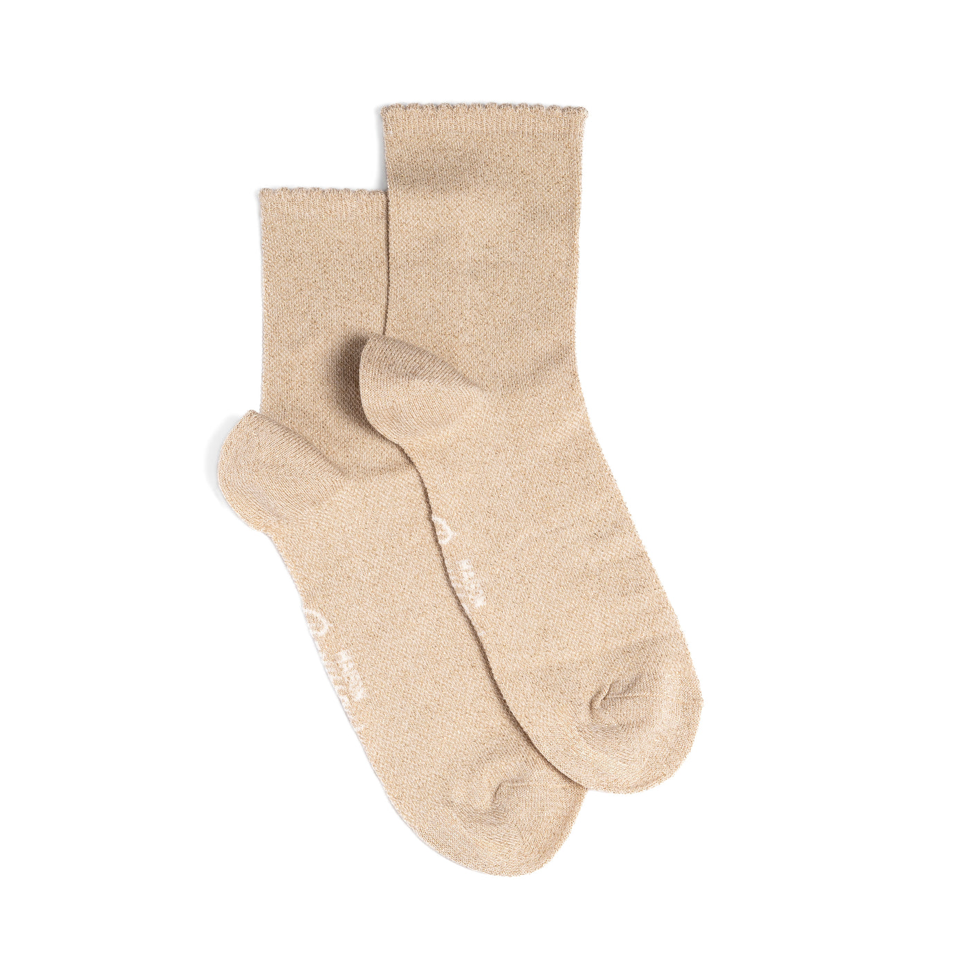 La festonnée - chaussettes femme - coton beige