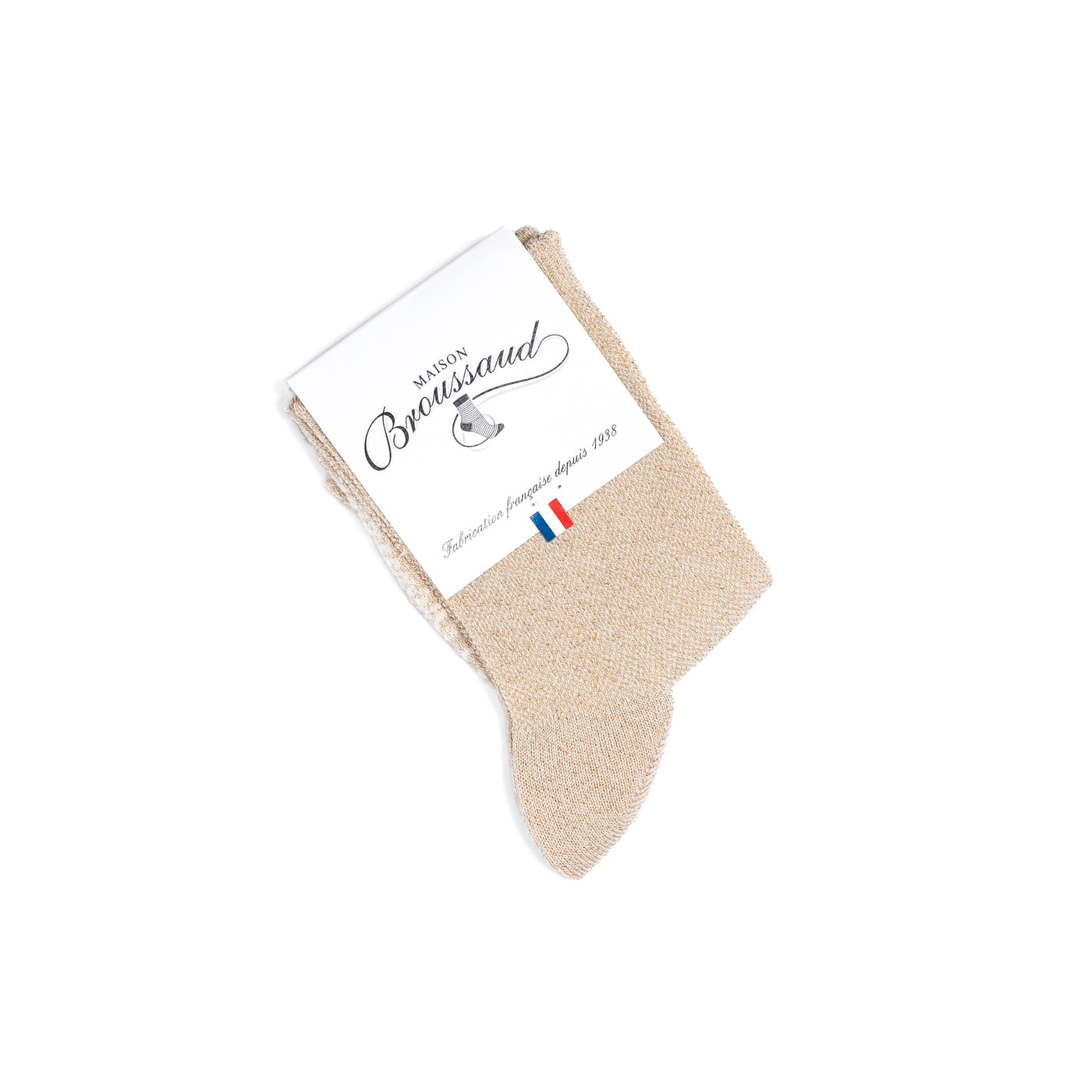 La festonnée - chaussettes femme - coton beige