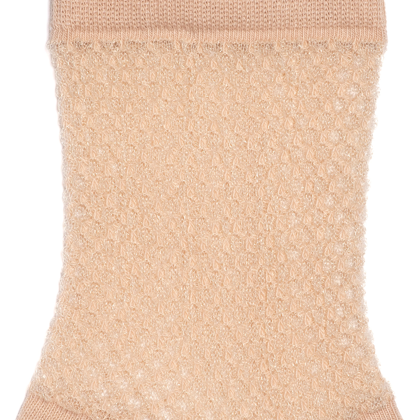 Fishnet mesh - women's socks - beige cotton