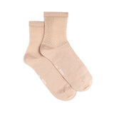 Fishnet mesh - women's socks - beige cotton