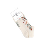 The invisible birds - women's socks - ecru cotton