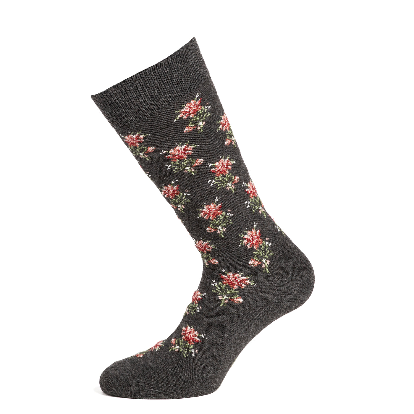 Les fleurs - chaussettes homme - coton gris