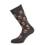 Flowers - men's socks - gray cotton