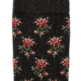 Flowers - men's socks - gray cotton