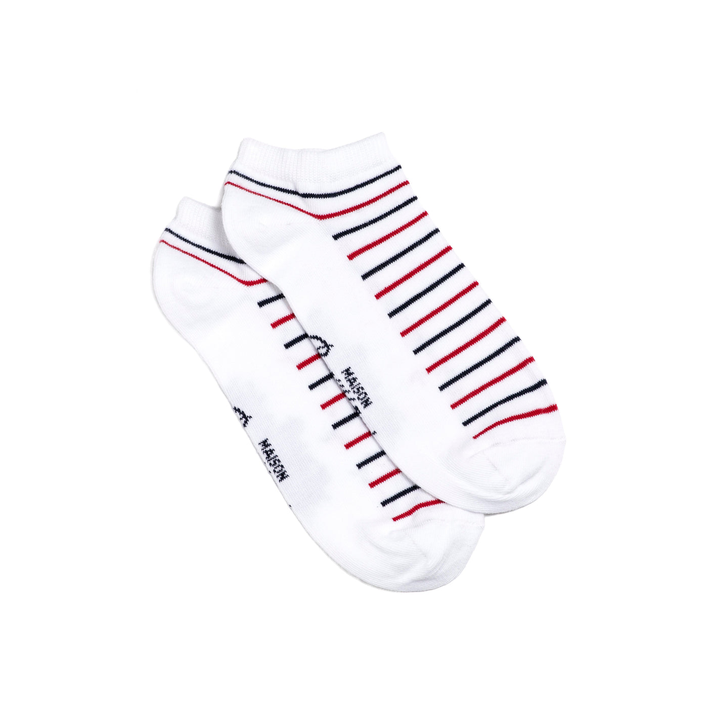 Les invisibles marinière - chaussettes homme - coton blanc