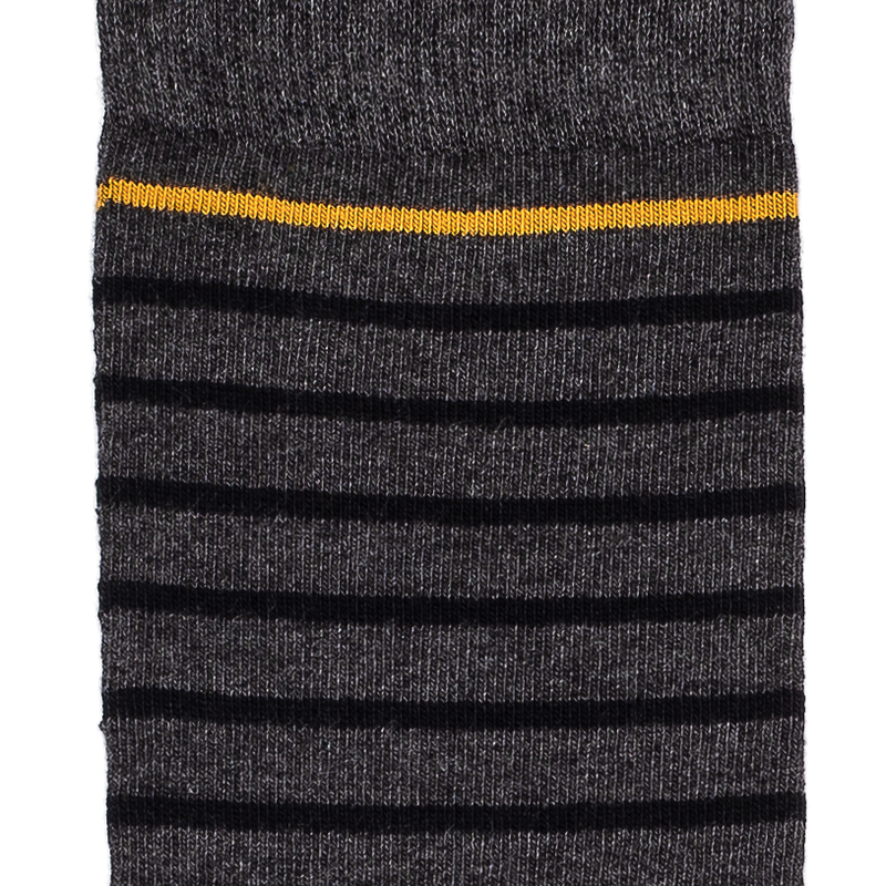 Armor-lux x Maison Broussaud Les marinières - men's socks - anthracite yellow cotton