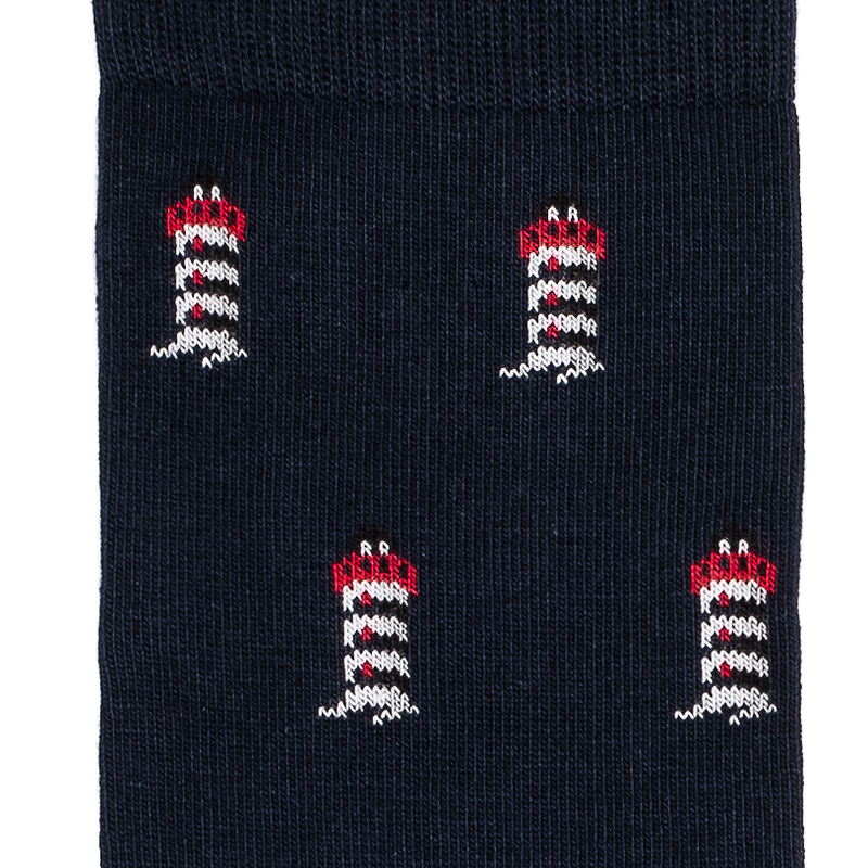Armor-lux x Maison Broussaud headlights - men's socks - navy cotton