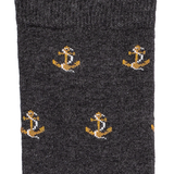 Armor-lux x Maison Broussaud anchors - men's socks - grey cotton
