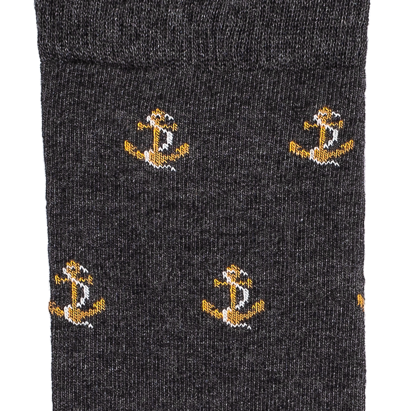 Armor-lux x Maison Broussaud anchors - men's socks - grey cotton