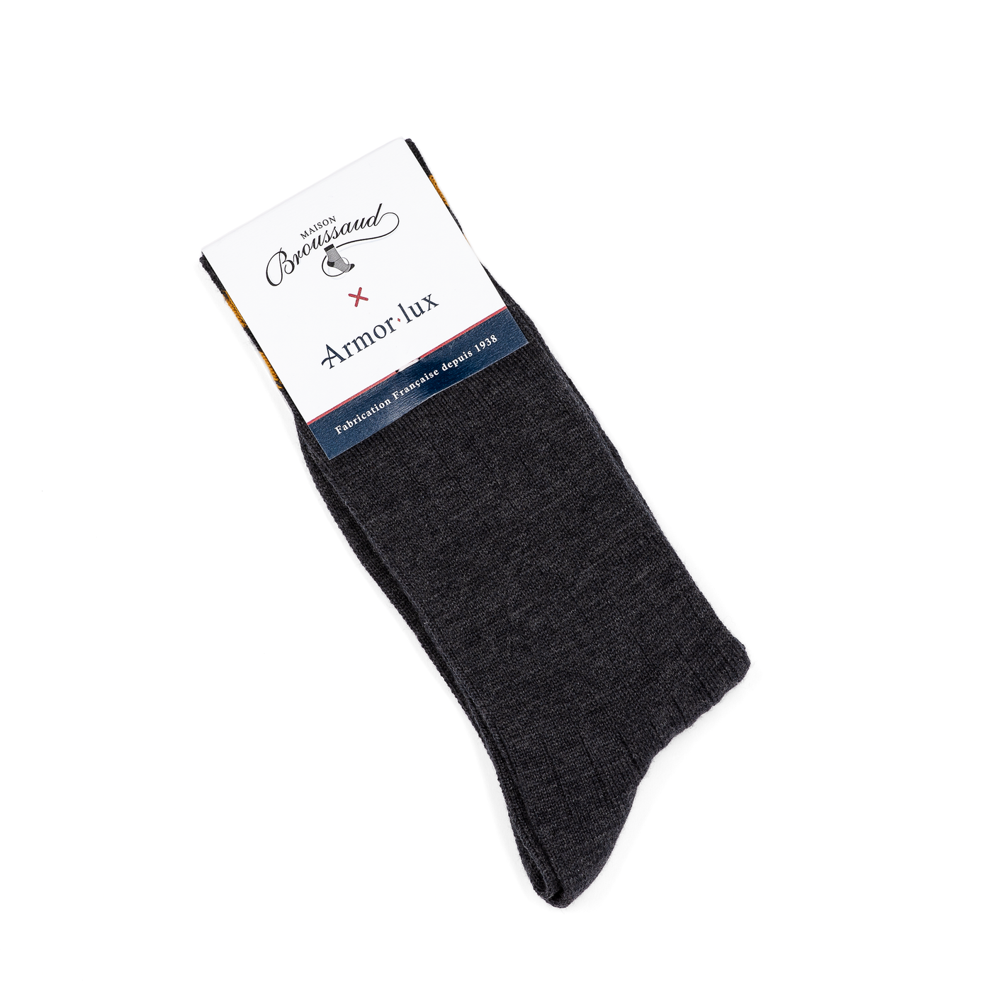Armor-lux x Maison Broussaud les côtelées - men's socks - anthracite wool
