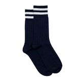 Armor-lux x Maison Broussaud Les côtelées - men's socks - navy and white wool