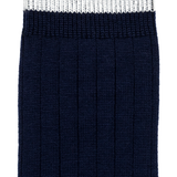 Armor-lux x Maison Broussaud Les côtelées - men's socks - navy and white wool