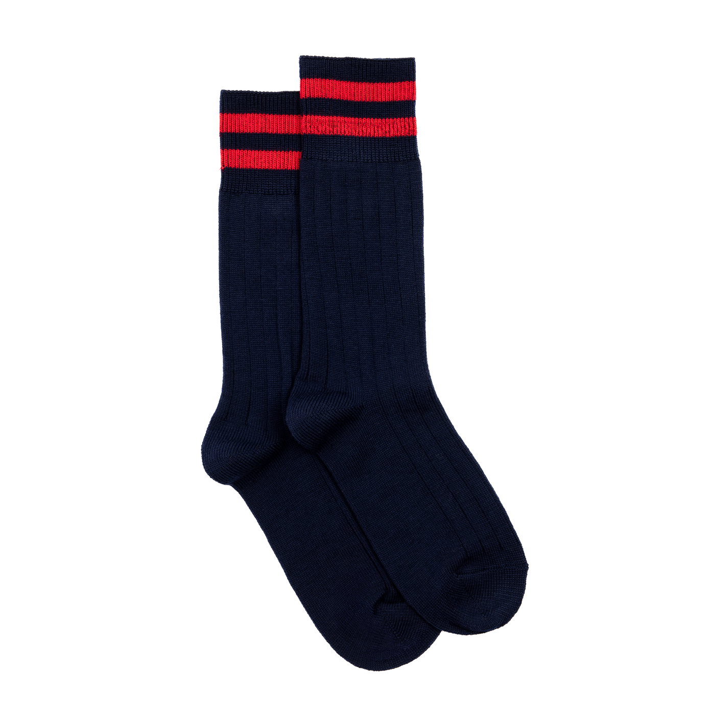 Armor-lux x Maison Broussaud Les côtelées - men's socks - navy red wool