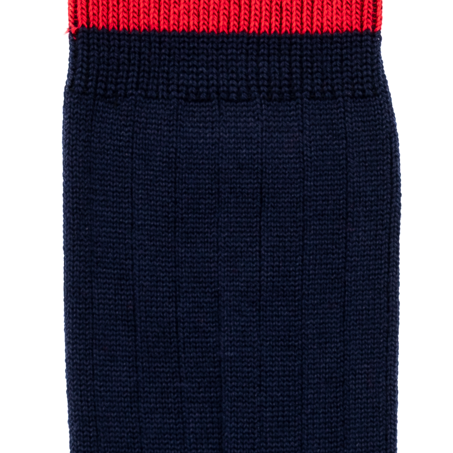 Armor-lux x Maison Broussaud Les côtelées - men's socks - navy red wool