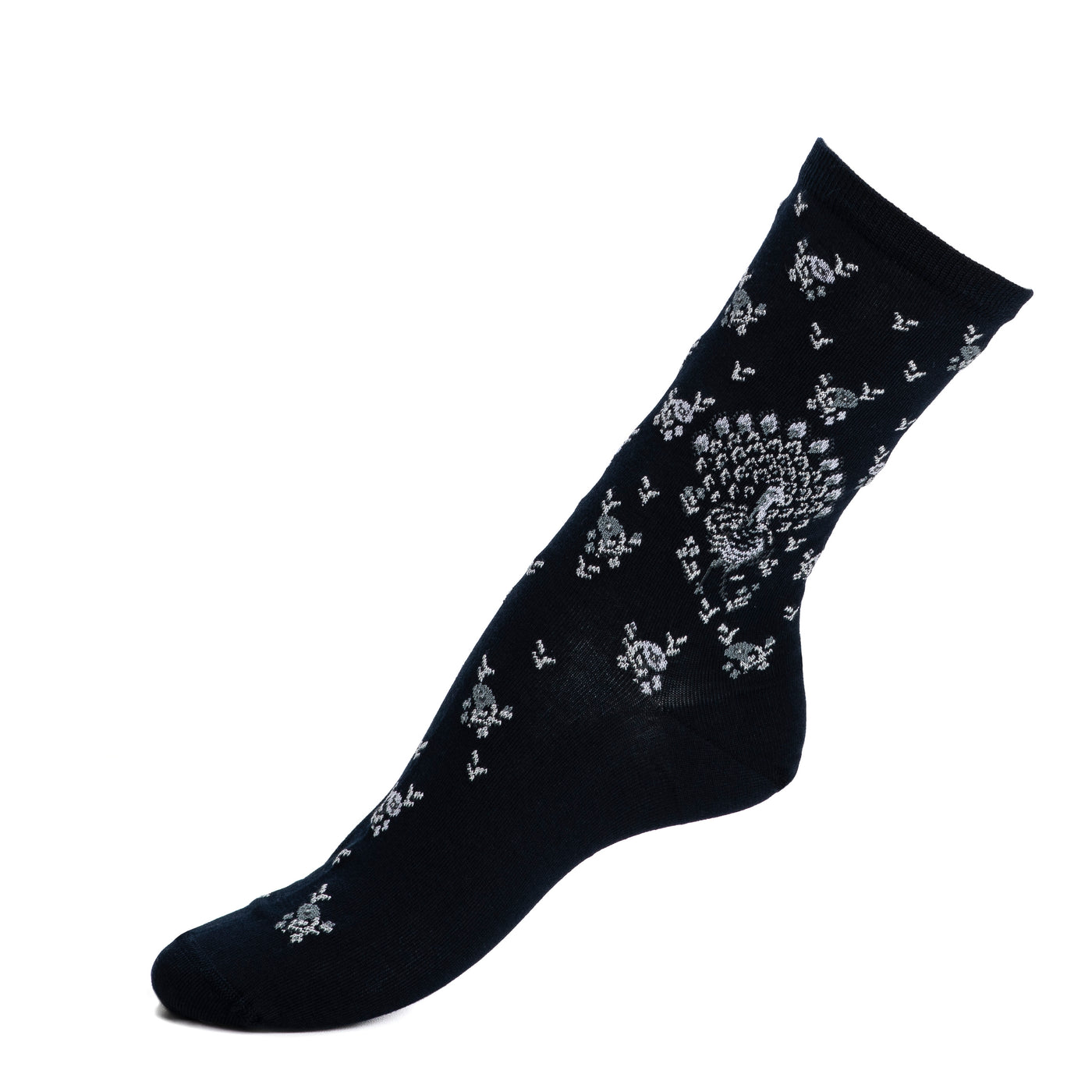 Peacocks - women's socks - navy cotton