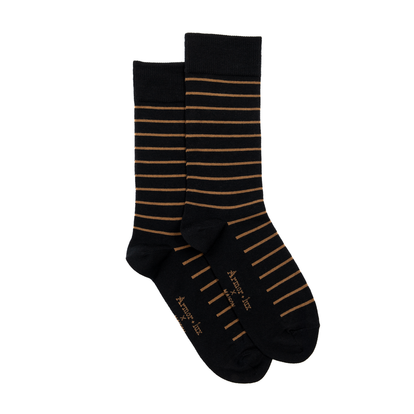 Armor-lux x Maison Broussaud Les marinières - men's socks - mocha black wool