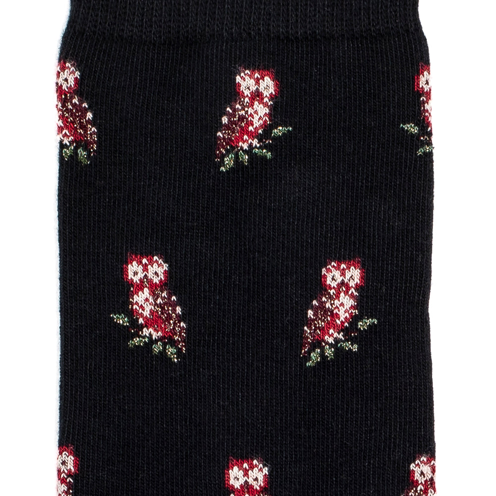 Les chouettes - chaussettes femme - coton noir