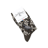 Bird - women's socks - khaki cotton