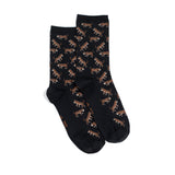Les léopards - chaussettes femme - coton noir