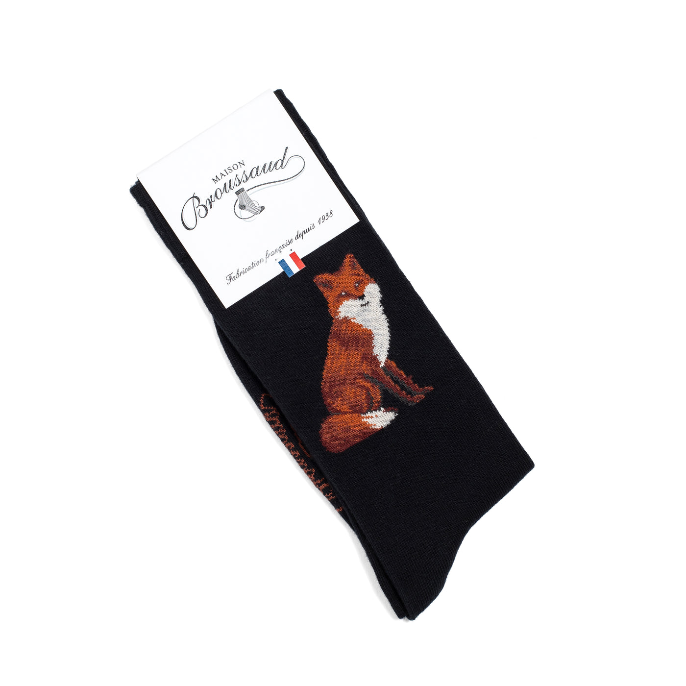Renard - chaussettes homme - coton noir