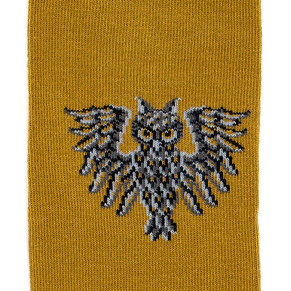 Owls - Men's Socks - Olive Cotton