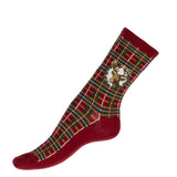 Tartan – Women’s Socks – Burgundy Cotton