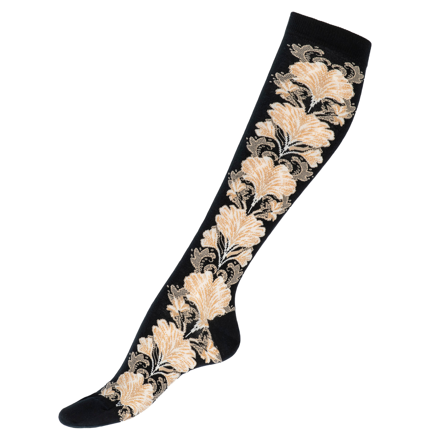 The Flowers – Women’s Socks – Black Cotton