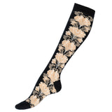 The Flowers – Women’s Socks – Black Cotton