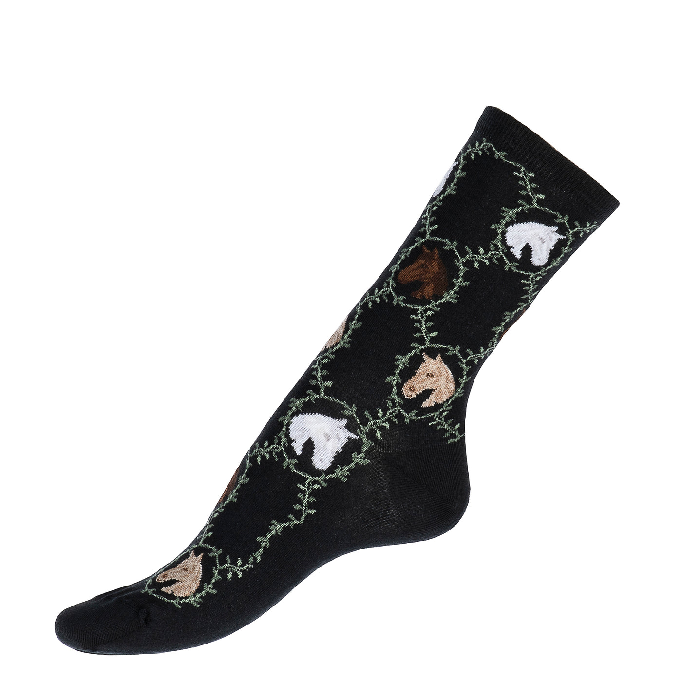 The Horses – Women’s Socks – Black Cotton