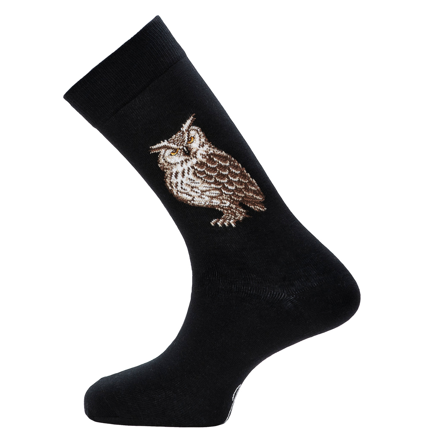 The Owl – Men’s Socks – Black Cotton