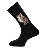 The Owl – Men’s Socks – Black Cotton