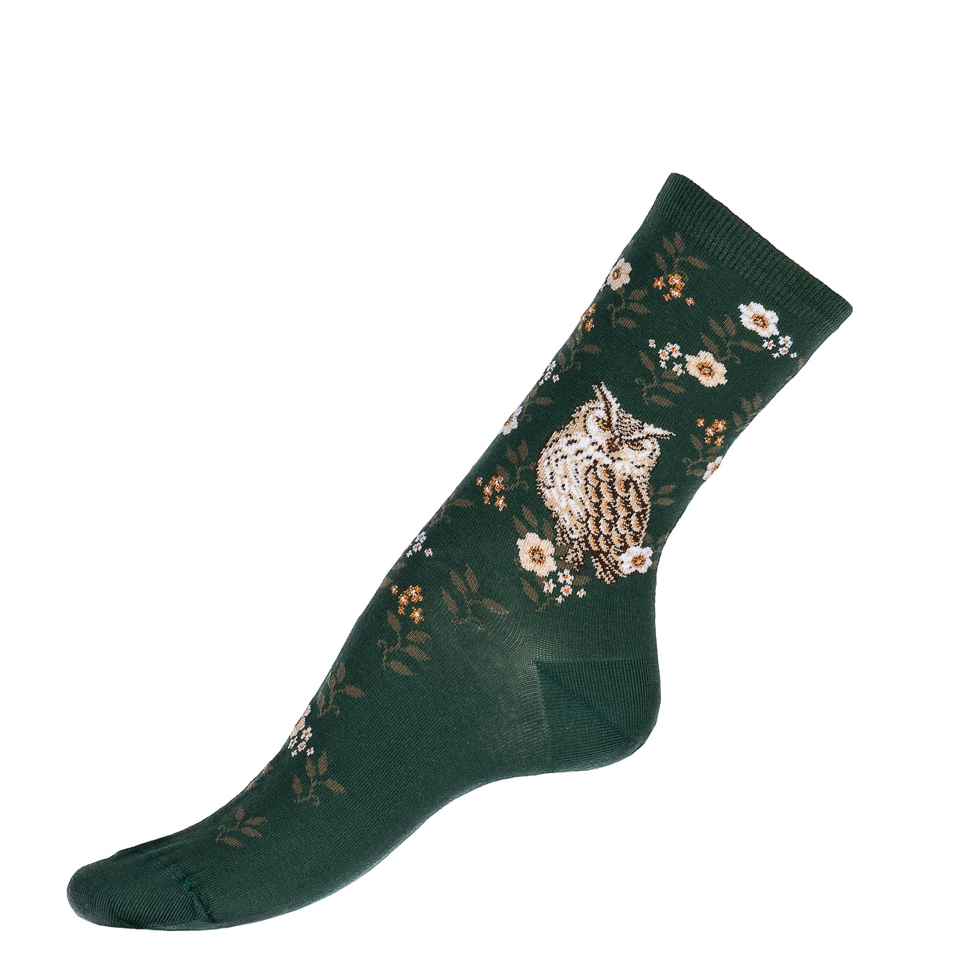 The Owl – Women’s Socks – Green Cotton